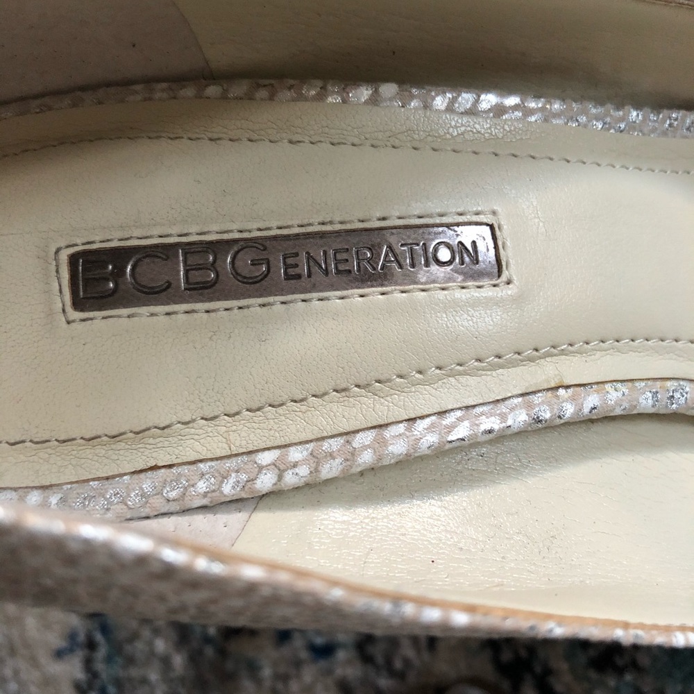 Bcbgeneration Platform Heels Python Silver 38/8 - image 5